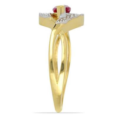 BUY 14K GOLD  GLASS FILLED RUBY GEMSTONE CLASSIC RING